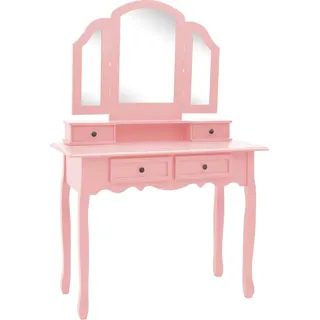 vidaXL Schminktisch-Set mit Hocker Rosa 100x40x146 cm Paulownia-Holz - Rosa
