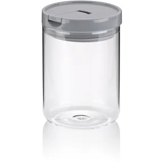 Kela Arik Küchenbehälter aus Glas, Durchmesser 10,5 x 15 cm, 0,9 l - Hellgrau