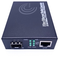 Elfcam® - Ethernet-Faser-Konverter, RJ45 Gigabit/Mini-GBiC SFP-Modul (1,25 G SFP Port) Multimode-Einzelmodus/0,55-20 km (1 Stück)