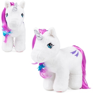 40-Jähriges Jubiläum Plüschtier Sternschnuppe, My Little Pony, Basic Fun, 35333, Retro-Pferde-Geschenke für Mädchen und Jungen, sammelbares Vintage-Pferde-Spielzeug für Kinder, Einhorn-Stofftiere für Jungen und Mädchen ab 3 Jahren