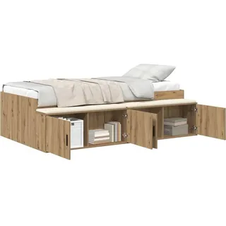 vidaXL Bettrahmen mit Speicher Artisan-Eiche 80 x 200 cm Holzwerkstoff - Braun