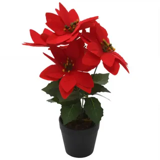 Home Styling Collection Weihnachtsstern Künstliche Blume 29 cm , Rot , Kunststoff , 29 cm , Dekoration, Blumen & Blumentöpfe, Kunstblumen