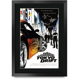 HWC Trading FR A3 The Fast and the Furious Tokyo Drift Lucas Black Gifts gedrucktes Poster, signiertes Autogrammbild für Film-Fans, A3, gerahmt