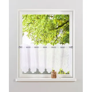Scheibengardine OTTO HOME "Maarle" Gr. 5, weiß, B:120cm H:60cm, Polyester, Polyester, Gardinen, Scheibengardine