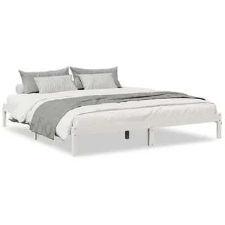 vidaXL Massivholzbett Extra Lang ohne Matratze Weiß 180x220 Kieferholz - Weiß