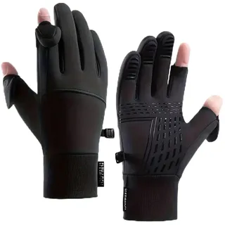 2XK-NOV 1 Paar wind- und wasserdichte warme Handschuhe (Handflächenbreite <10 cm) mit fingerkappe, Touchscreen-Handschuhe, fingerlose,geeignet zum Laufen, Radfahren, Fahren, Angeln, Unisex