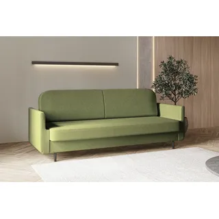 Sofa mit Schlaffunktion und Bettkasten, Polstersofa, Sofagarnitur Wohnlandschaft mit Bettfunktion, Couch für Wohnzimmer - Schlafsofa - POUCH - Grün - Aragon 39 - Grün