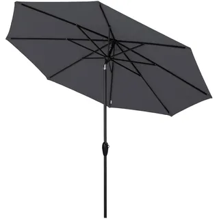 Sekey Sonnenschirm 300cm Marktschirm mit Kurbel, Gartenschirm, 8 Streben, Sonnenschutz 50+, Grau - Grau