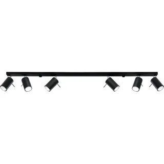Sollux RING 6L 6xGU10 schwarz Stahl 16x6x118cm
