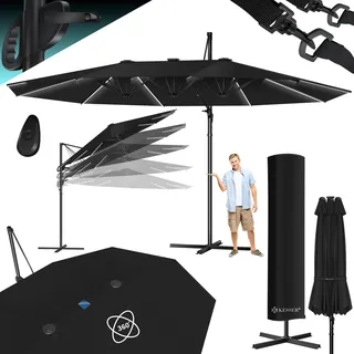 Kesser Doppelsonnenschirm 460 x 270 cm Schwarz