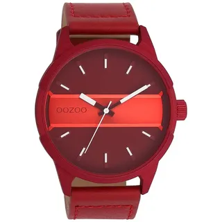 Oozoo Herren Armbanduhr Timepieces Analog Leder rot UOC11231