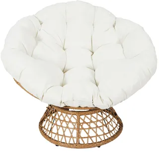 Home Deco Factory Drehsessel Cancún für Wohnzimmer oder Büro Weiß | 360° drehbarer Sessel, bequeme Sitzfläche, modernes Design, für Wohnzimmer oder Büro, Polyesterbezug, Standardgröße, weiß