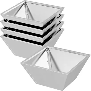 Garten-Pflanzgefäß 5 pcs Silber 35 x 35 x 15 cm Edelstahl - Silber