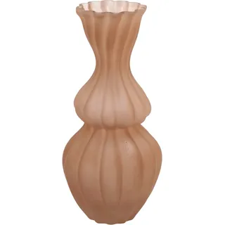 Tischvase CREATIV HOME "Vase", braun, H:30cm Ø:14cm, Vasen, Tischvase, mit floralem Dekor