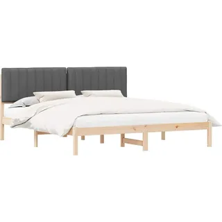 vidaXL Bettgestell mit gepolstertem Kopfteil Dunkelgrau 180 x 200 cm - Grau