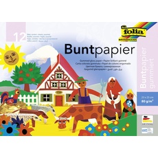 Bild Buntpapier-Heft gummiert, 23x25cm 12 Blatt, farbig sortiert