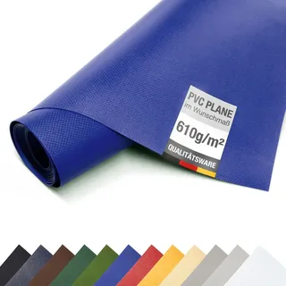 Pvc Plane verschiedene Farben ohne ÖSEN 610g/ m2 matt Gewebeplane LKW - Blau RAL5002 - 4m x 2,5m