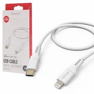 Hama USB-C auf Lightning 1,5 m Weiß