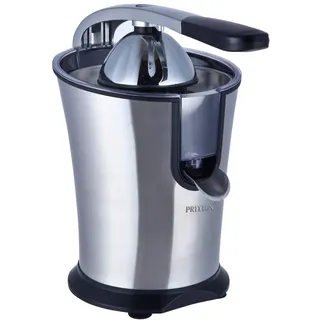 PRIXTON - Zitronenpresse Automatisch elektrische, Leichtes Auspressen von Säften mit 160 W Leistung und 800 ml Fassungsvermögen, Schwarz/Edelstahl, Maße 31x20x32 cm | XP1