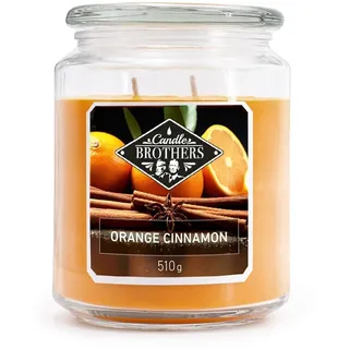 Candle Brothers Große Duftkerze im Glas | Orange Cinnamon | Duftkerze Weihnachten | Kerze lange Brenndauer (100h) | Kerze mit mehreren Dochten | Kerzen Orange