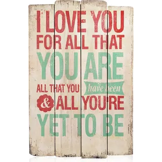 Melko Holzbild Schild Wanddekoration 60cm Love Used Look Retro