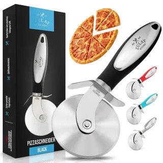Zulay Kitchen Pizzaschneider aus Edelstahl – Pizzarad Ø 7,6 cm, scharfe Klinge, Pizzaroller rutschfester ergonomischer Griff mit Fingerschutz, spülmaschinengeeignet, Pizza Cutter mit Aufhängeloch