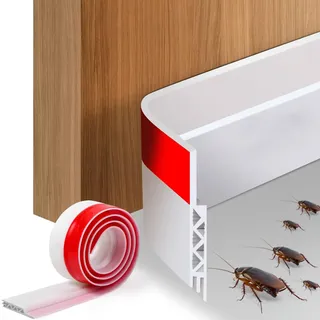 Vinabo Paraspifferi Sottoporta Türdichtung aus Gummi, selbsthaftend, Dichtungsstreifen für Zugluftstopper, Unterseite, schalldämmend, staubdicht, stoßfest (100 cm x 5 cm, Weiß), braun