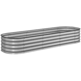 Outsunny Pflanzenbeet 195 x 62 x 30 cm Silber