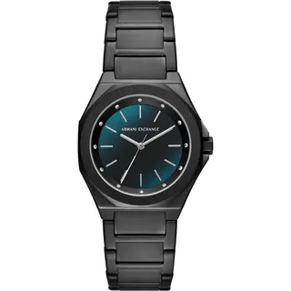 Armani Exchange Damenuhr, Dreizeigerwerk, Edelstahluhr mit 34 mm Gehäusegröße