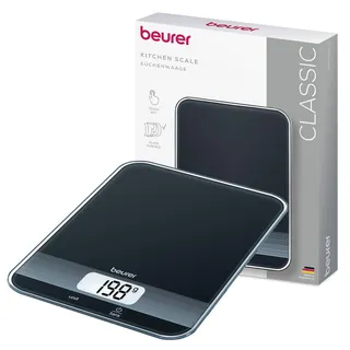 Beurer KS 19 digitale Küchenwaage (mit Tara-Zuwiegefunktion, Sensortastenbedienung, 5 kg Tragkraft) schwarz