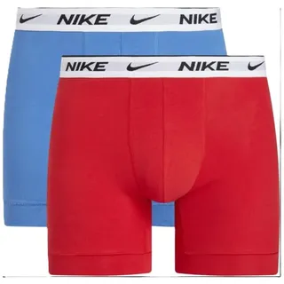 Nike Herren Dri-Fit Boxershorts Brief 2PK 2er Pack, Star Blue/Uni Red/White Wb, L