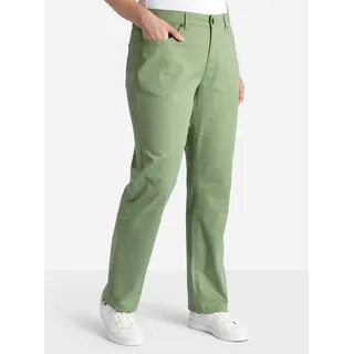 Stretch-Hose SHEEGO, Damen, Gr. 48, Normalgrößen, grün (eucalyptus), 97% Baumwolle, 3% Elasthan, unifarben, Hosen Stretch-Hose
