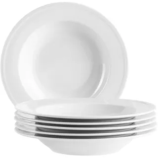 Mäser Suppenteller Set, Porzellan, Arlona, weiß