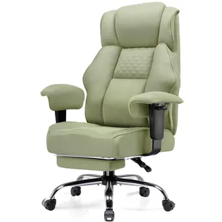 GTPLAYER Gaming Stuhl, breiter Bürostuhl aus Hochwertigem Stoff, Ergonomischer PC-Stuhl, Verstellbarer und Drehbarer Schreibtischstuhl mit Fußstütze - Grün