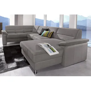 sit&more Wohnlandschaft »Ascara U-Form«, inklusive Boxspring/Federkern-Polsterung, wahlweise mit Bettfunktion, grau