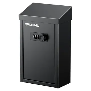 Schlüsselbox für den Außenbereich, Spendenbox aus Metall, Sammelbox mit Zahlenschloss, sichere Vorschlagsbox, wandmontierter Briefkasten mit oberem Schlitz, Stahl-Cash-Drop-Box für Home Office