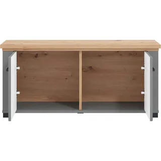 Dmora Eingangskonsole Menfi 104x41x48h cm Grau, ein Regal 2 Türen - Grau