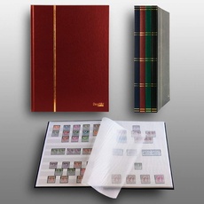 Prophila Collection 16 weiße Seiten A4 Briefmarken-Einsteckbuch rot