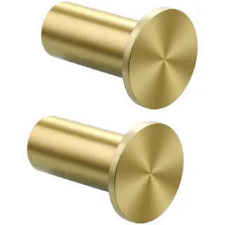 SAYAYO Kleiderhaken Wand Garderobenhaken Gold Haken zum Schrauben Handtuchhaken Edelstahl Wandhaken 2 Stück Kleiderhaken für Badezimmer, Küche, Schlafzimmer