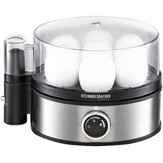 ROMMELSBACHER Eierkocher ER 400 - für 1-7 Eier, einstellbarer Härtegrad, elektronische Kochzeitüberwachung, Ein/Ausschalter, Signalton am Kochzeitende, Edelstahlgehäuse, 400 Watt