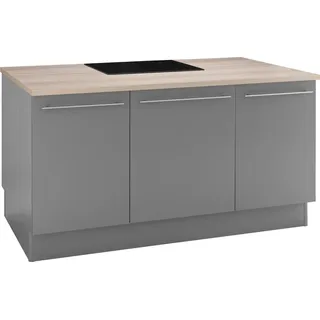OPTIFIT Kochfeldumbauschrank Kücheninsel Bern 160 x 95 cm Grau