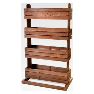 Vertikales Hochbeet 'Cube 4' aus Holz mit vier Etagen für Balkon, Terrasse und Garten, 84,5 cm x 50 cm x 145 cm