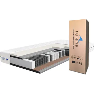 TULENA NOX Taschenfederkern Matratze 90 x 200 cm mit Memoryschaum Comfort, H3 / H4