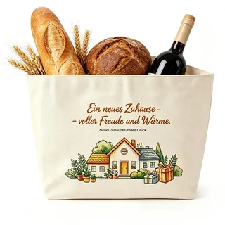 Xltionomix Brotkorb Einzugsgeschenk, Viele schöne Momente im neuen Zuhause | Geschenke zum Einzug Ins Neue Haus Stoff Einzugsgeschenk, für Brot & Brötchen, Geschenkidee zum Einzug, Wohnung, Richtfest