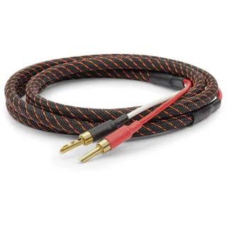 Dynavox Perfect Sound Flex Lautsprecherkabel, konfektioniert, extrem flexibel, HiFi Kabel mit vergoldeten Bananenhohlsteckern, verlustfreie Signalübertragung, hochreines OFC-Kupfer, Paar, 2m