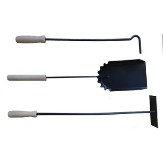 Kaminbesteck 3-teilig Holzgriff 70cm Kamingarnitur Schürhaken 50cm schwarz
