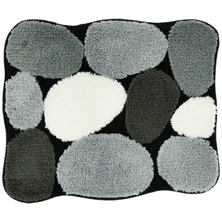 KLEINE WOLKE Badteppich Stone Schwarz 65 x 55 cm