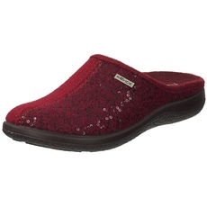 Bild 6550 Bari Schuhe Damen Hausschuhe Pantoffeln Softfilz Weite G, Größe:38 EU, Farbe:Rot