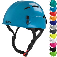 ALPIDEX Universal Kletterhelm für Jugendliche und Erwachsene EN12492 Klettersteighelm in unterschiedlichen Farben, Farbe:Turquoise Blue