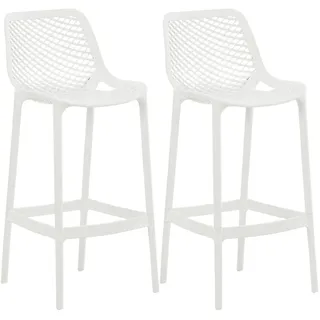 CLP 2er Set Outdoor Barhocker Air weiß